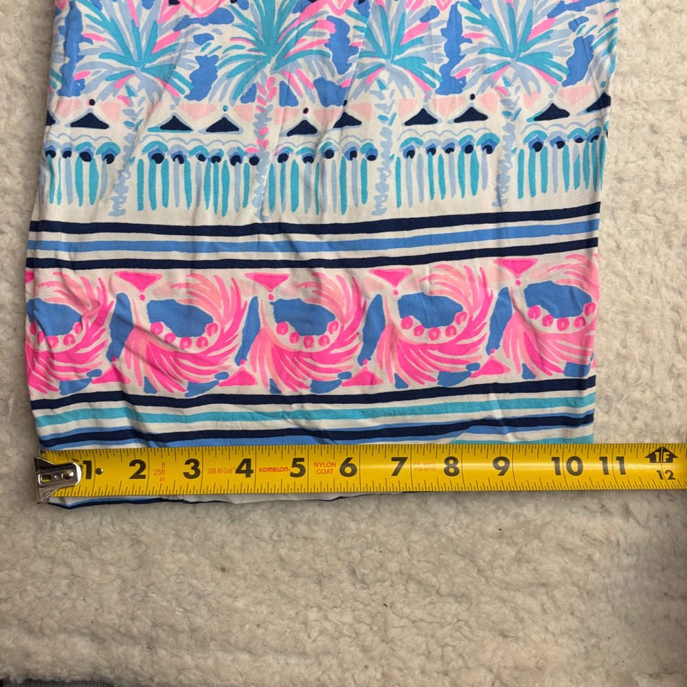 Lilly Pulitzer Bal Harbour Palazzo Pants Blue Pink Tropical Print Rayon womens M - Picture 7 of 8